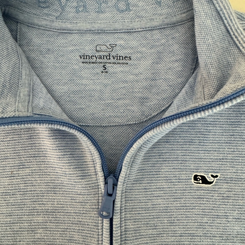 Vineyard Vines Boys Blue Zip-Up Sweater - Picture 2 of 4